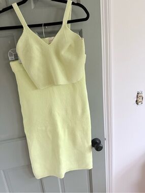 Universal Thread Bright Yellow Ribbed Midi Skirt